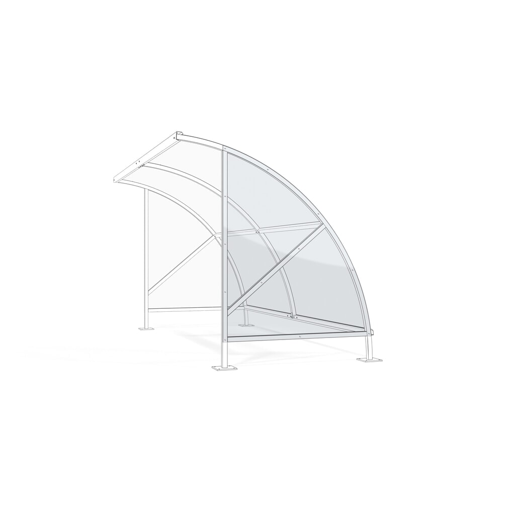 Paroi latérale pour auvent SWING en arc Structure, droite Illustration du produit: Paroi latérale pour auvent SWING en arc Structure, droite