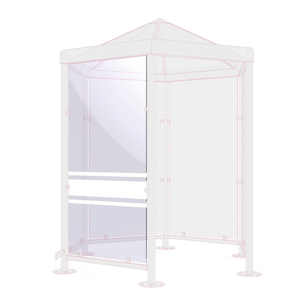 Paroi latérale pour fumer gazebo, octogonale, verre transparent 01 N° de l'image du produit 2 : Paroi latérale pour fumer gazebo, octogonale, verre transparent 01
