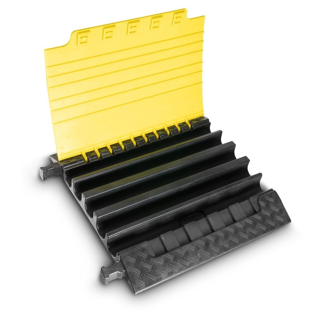 N° de l'image du produit 4 : Passage de câbles Defender® XXL by Adam Hall, 5 canaux, noir/jaune