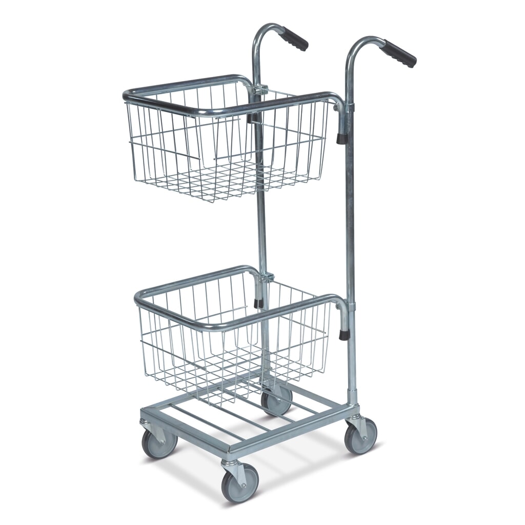 Illustration du produit: Petit chariot de transport avec deux paniers, réglable en hauteur