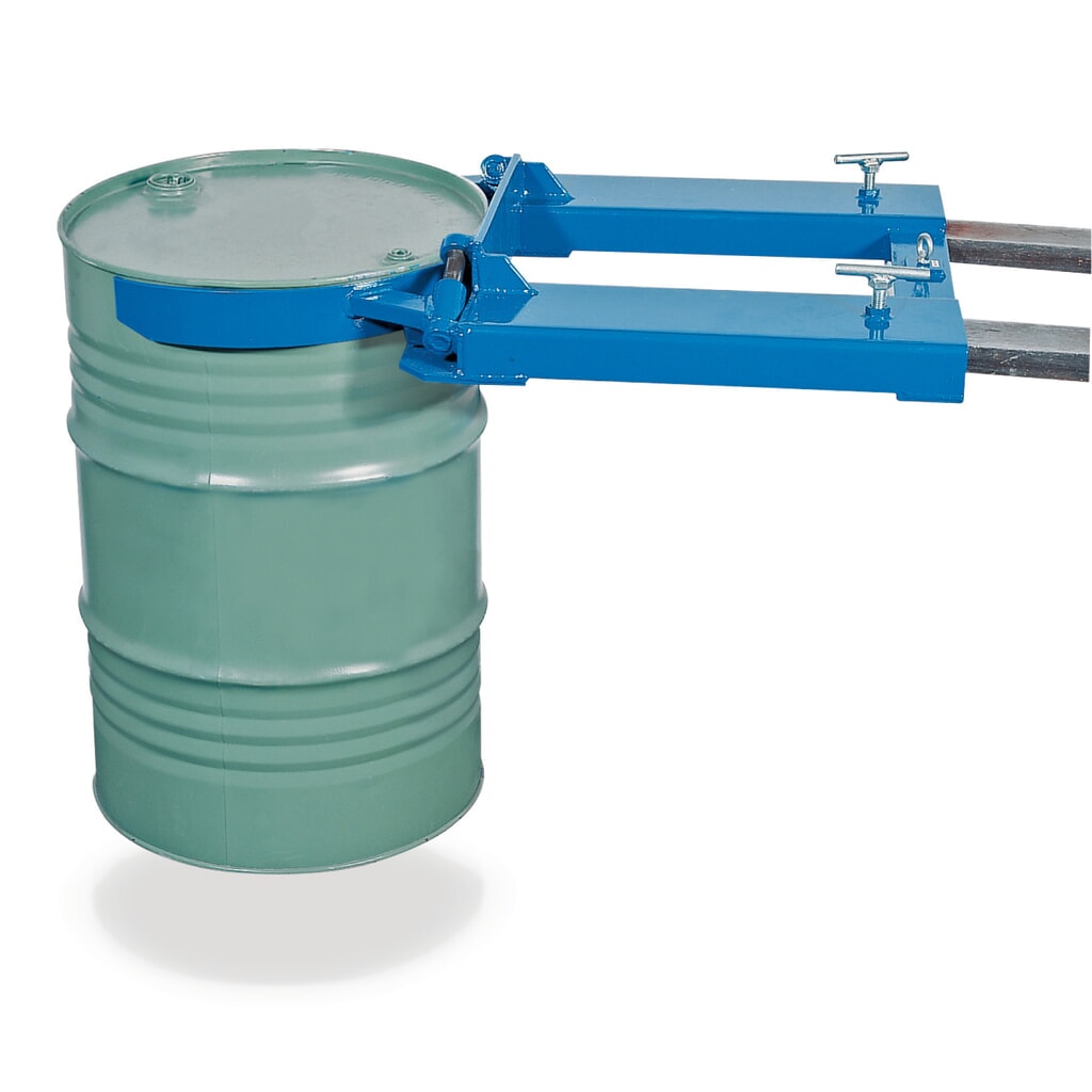 Agrafe de fûts, capacité de charge 350 kg, fûts à moulures de 200 litres Illustration du produit: Agrafe de fûts, capacité de charge 350 kg, fûts à moulures de 200 litres