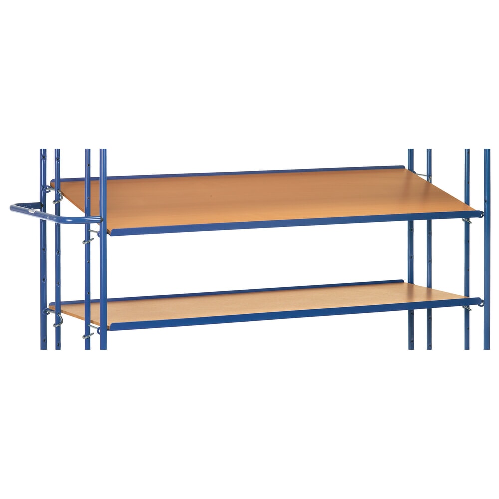 Illustration du produit: Tablette supplémentaire en aggloméré plastifié pour chariot à plateaux pour bacs Euro fetra®, surface de chargement 1 250 x 610 mm