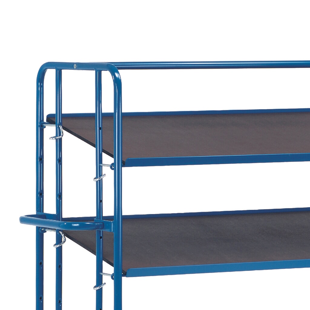 Tablette supplémentaire en aggloméré plastifié pour chariot à plateaux pour bacs Euro fetra®, surface de chargement 1 650 x 610 mm Illustration du produit: Tablette supplémentaire en aggloméré plastifié pour chariot à plateaux pour bacs Euro fetra®, surface de chargement 1 650 x 610 mm