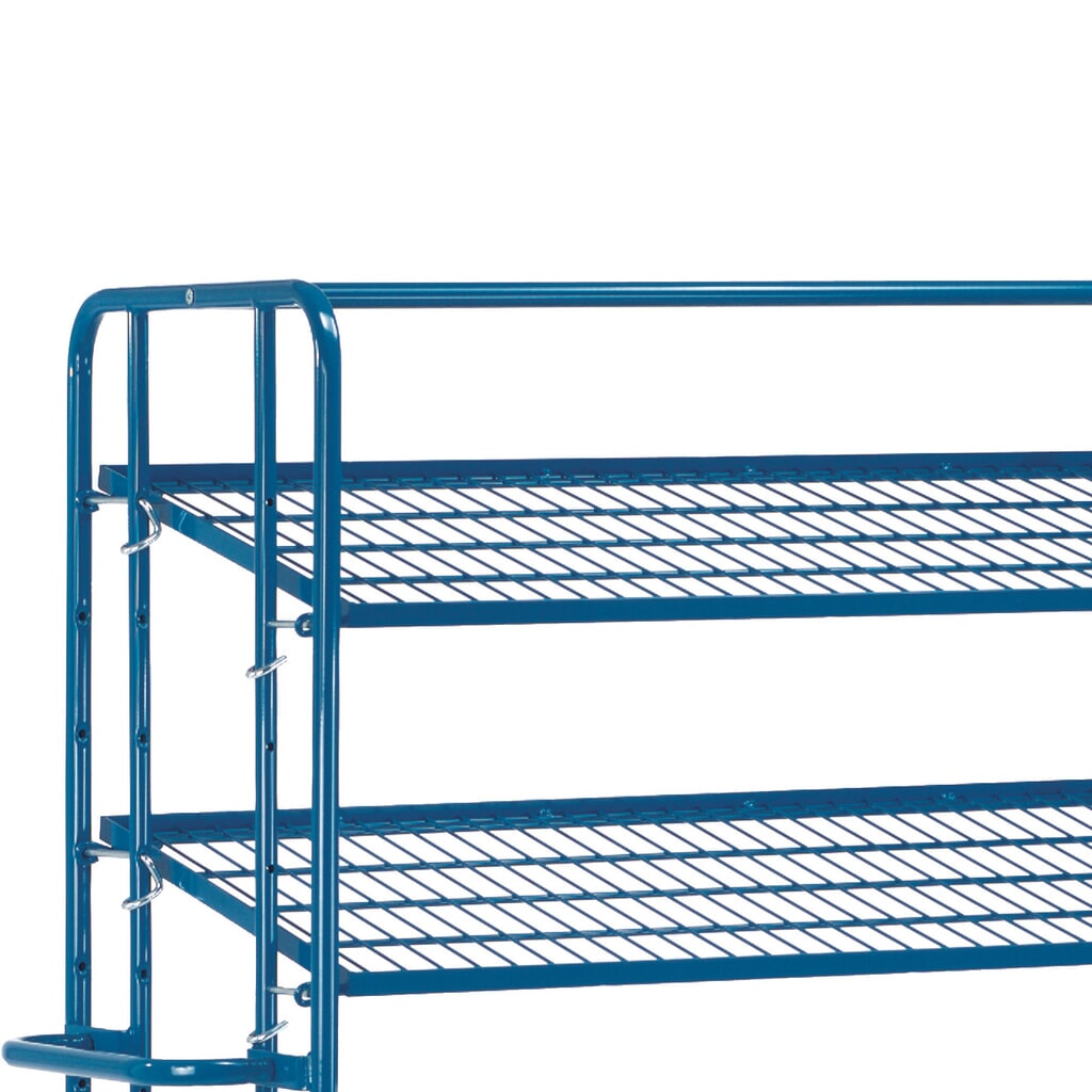 Tablette grillagée supplémentaire pour chariot à plateaux pour bacs Euro fetra®, surface de chargement 1 650 x 610 mm Illustration du produit: Tablette grillagée supplémentaire pour chariot à plateaux pour bacs Euro fetra®, surface de chargement 1 650 x 610 mm