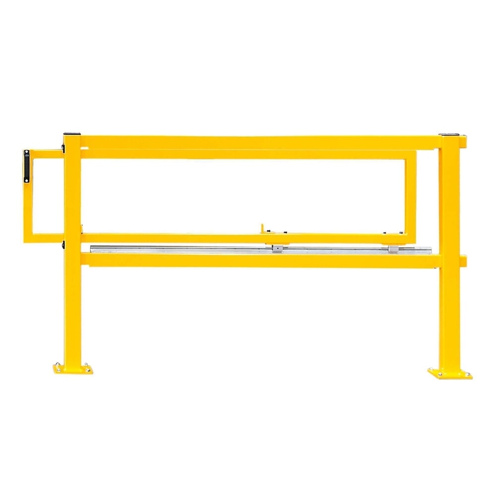 Illustration du produit: Porte coulissante MORAVIA pour rambarde de protection BLACK PULL, S-Line, jaune, à cheviller au sol avec une plaque de fond