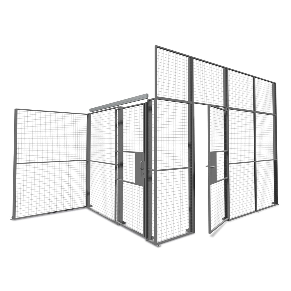 Illustration du produit: Porte battante pour système de cloisons de séparation TROAX®, largeur 1 000 mm, serrure à cadenas