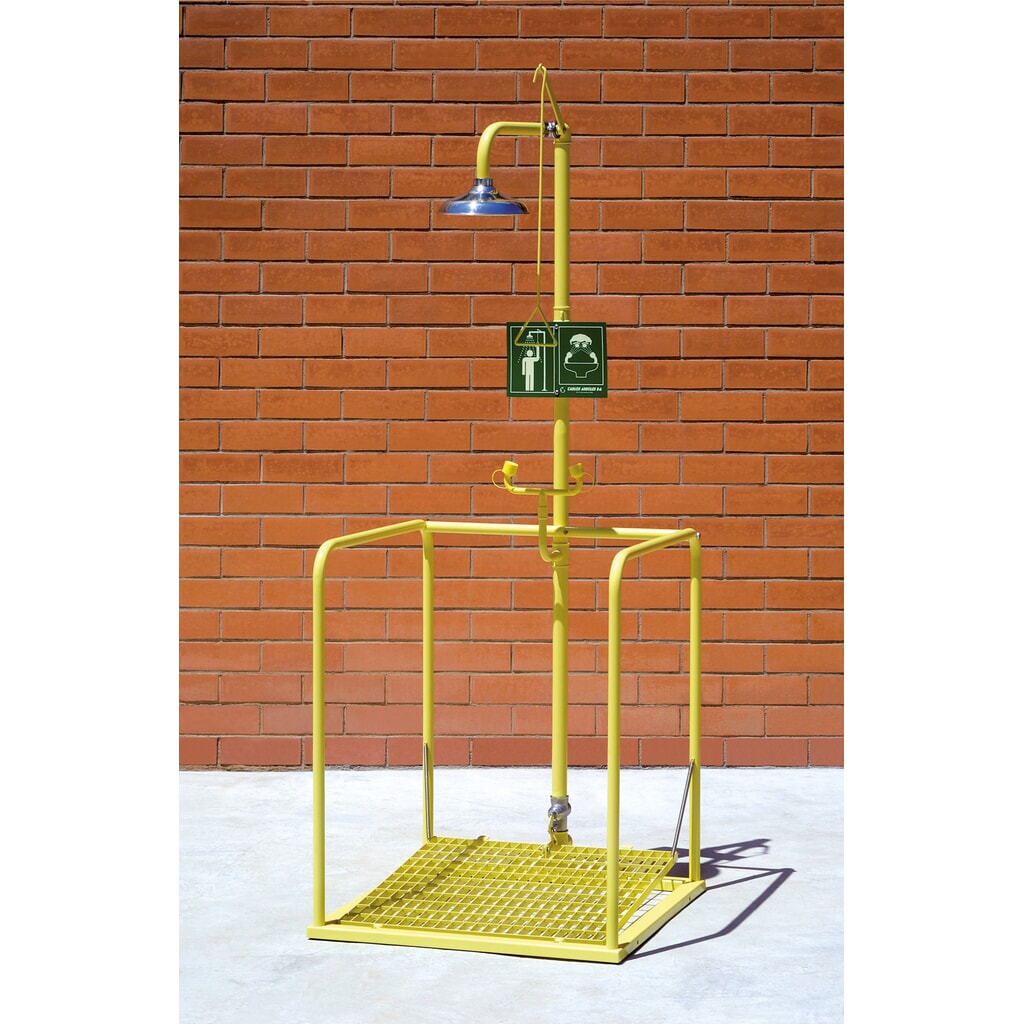 Poste de douche corporelle/oculaire Erbstößer®, DIN EN 15154-5, pommeau de douche en acier inoxydable Illustration du produit: Poste de douche corporelle/oculaire Erbstößer®, DIN EN 15154-5, pommeau de douche en acier inoxydable