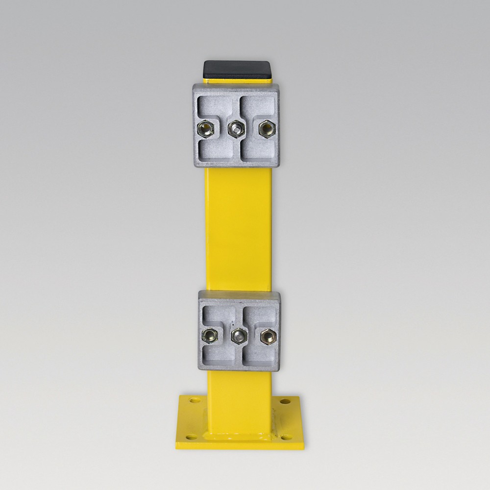 Illustration du produit: Poteau pour glissière de protection à profilé en C, pour l’extérieur, hauteur 465 mm, jaune