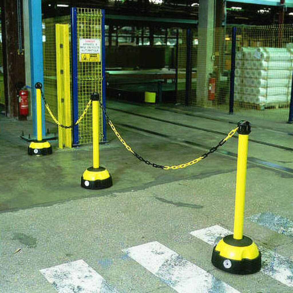 N° de l'image du produit 2 : Potelet à chaîne en aluminium, hauteur de 975 mm, jaune