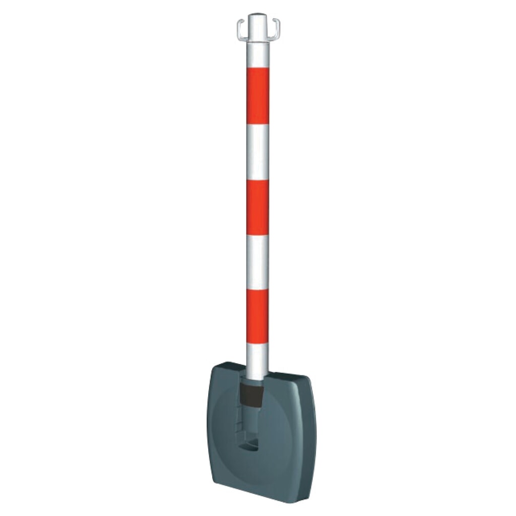 Potelet à chaîne avec pied pliable, rouge/blanc N° de l'image du produit 3 : Potelet à chaîne avec pied pliable, rouge/blanc