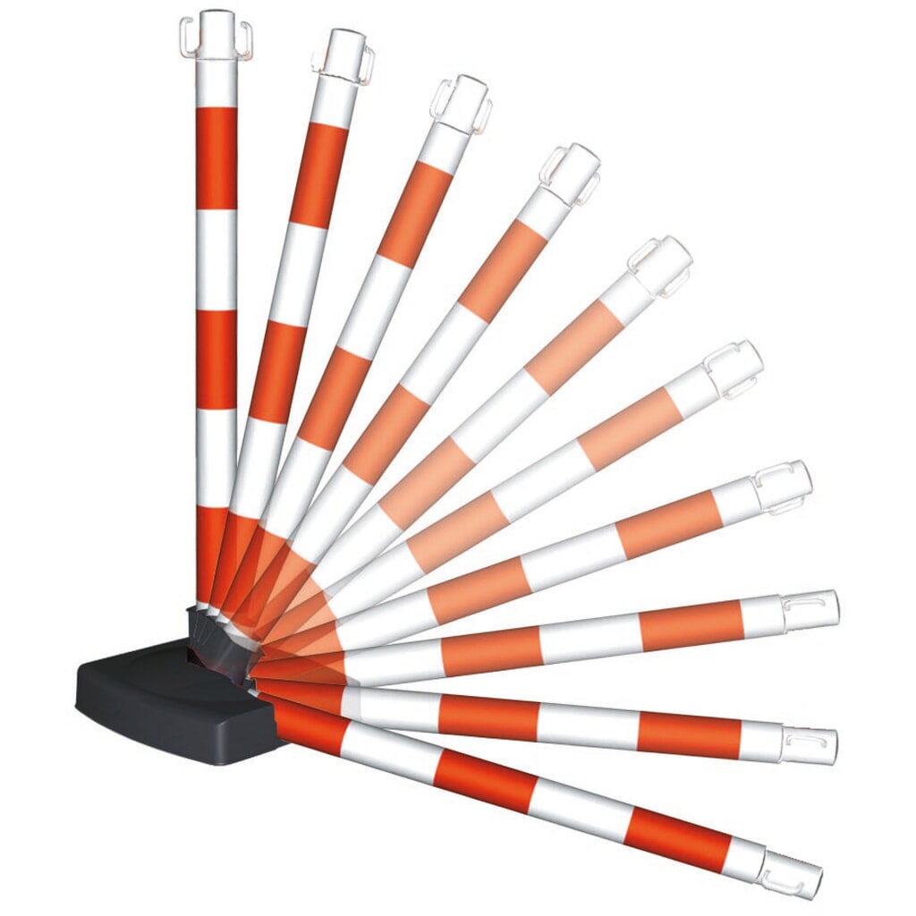 N° de l'image du produit 7 : Potelet à chaîne avec pied pliable, rouge/blanc