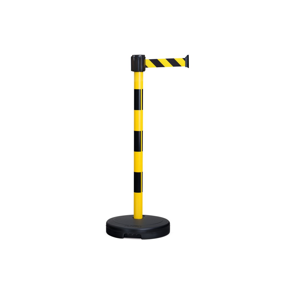 Illustration du produit: Potelet d’avertissement à ruban étirable Moravia, hauteur mm 950, noir/jaune