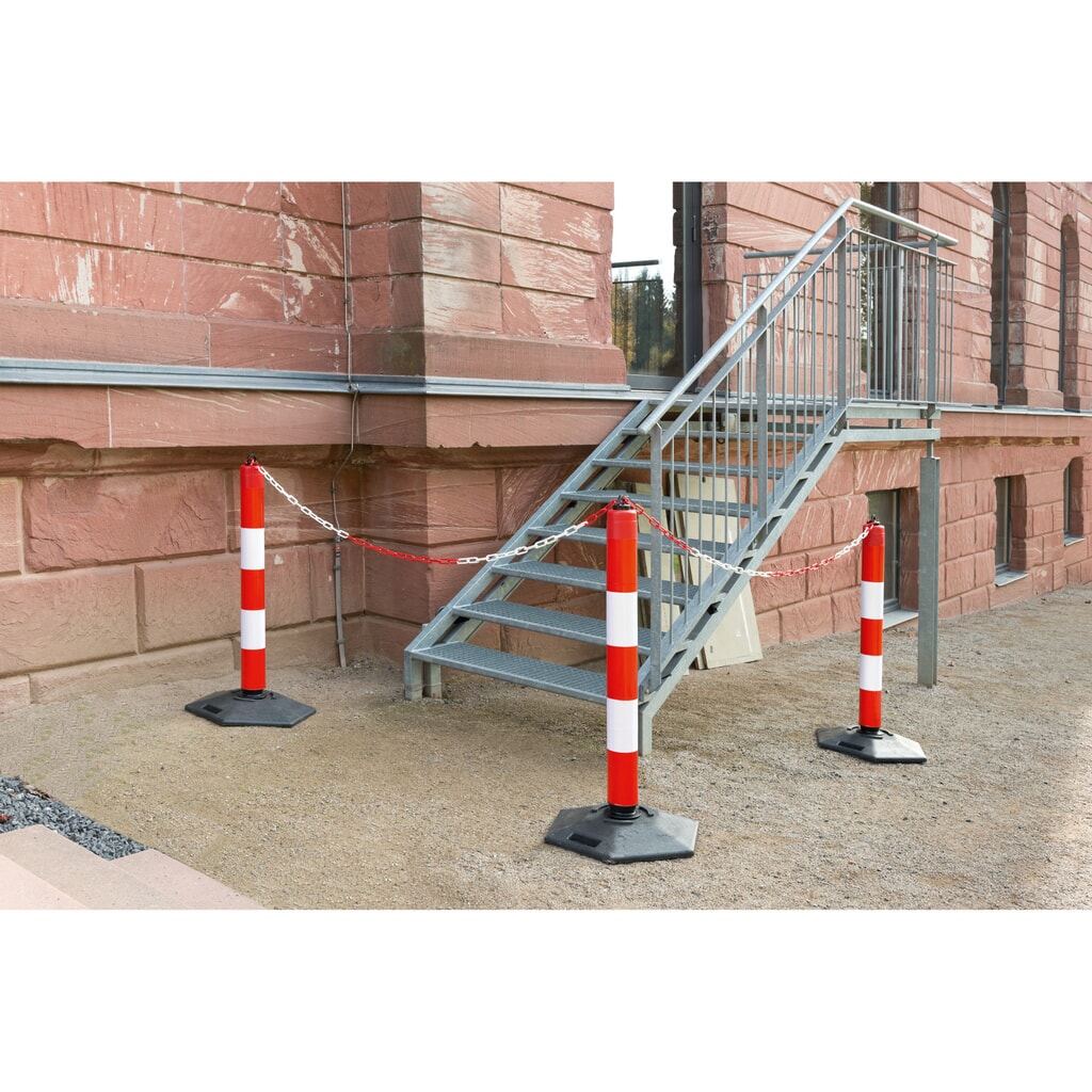 Potelet de délimitation avec capuchon à anneau, rouge/blanc réfléchissant N° de l'image du produit 3 : Potelet de délimitation avec capuchon à anneau, rouge/blanc réfléchissant