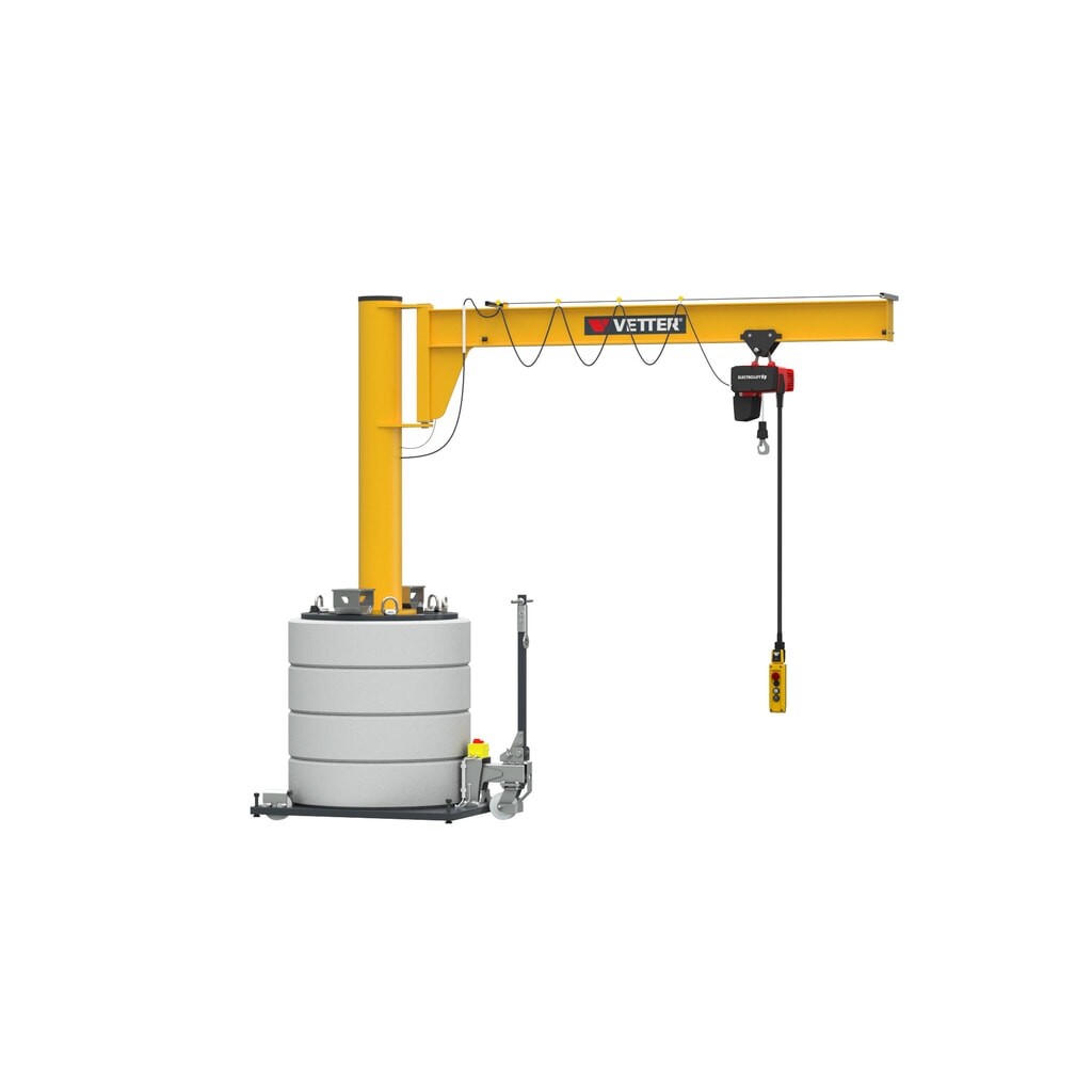 Potence VETTER®, palan électrique à chaîne LIFTKET inclus, plage de pivotement de 270°, portée 3 000 mm, capacité de charge 125 kg N° de l'image du produit 4 : Potence VETTER®, palan électrique à chaîne LIFTKET inclus, plage de pivotement de 270°, portée 3 000 mm, capacité de charge 125 kg