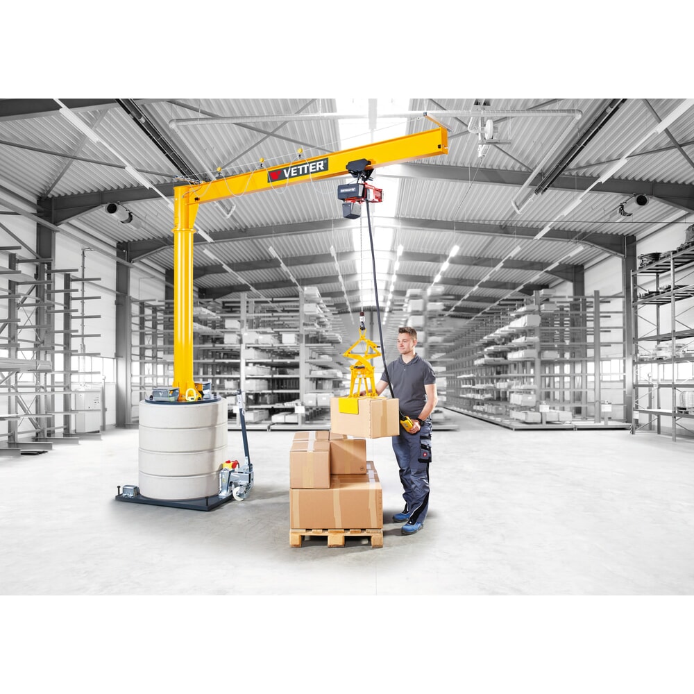 N° de l'image du produit 5 : Potence VETTER®, palan électrique à chaîne LIFTKET inclus, plage de pivotement de 270°, portée 2 900 mm, capacité de charge 125 kg