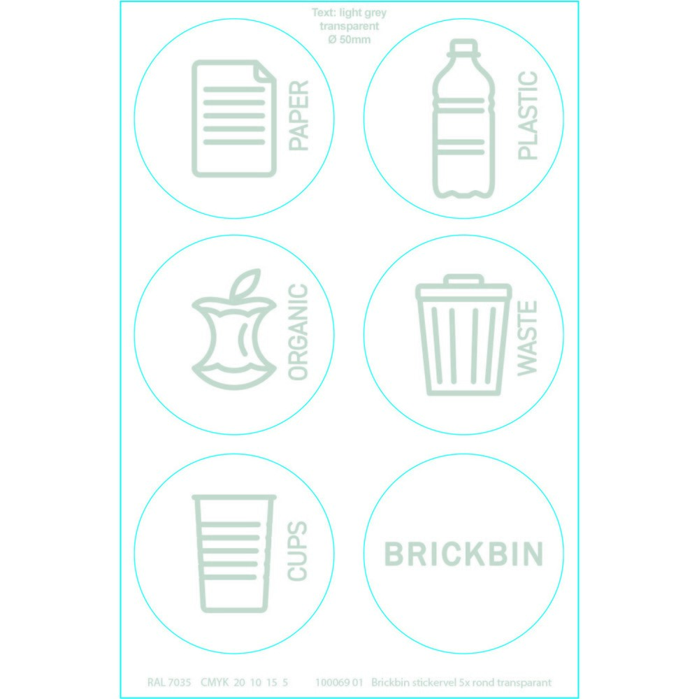 N° de l'image du produit 5 : Poubelle à couvercle rabattable BRICKBIN, en plastique recyclé, 65 litres, carrée, blanc/vert