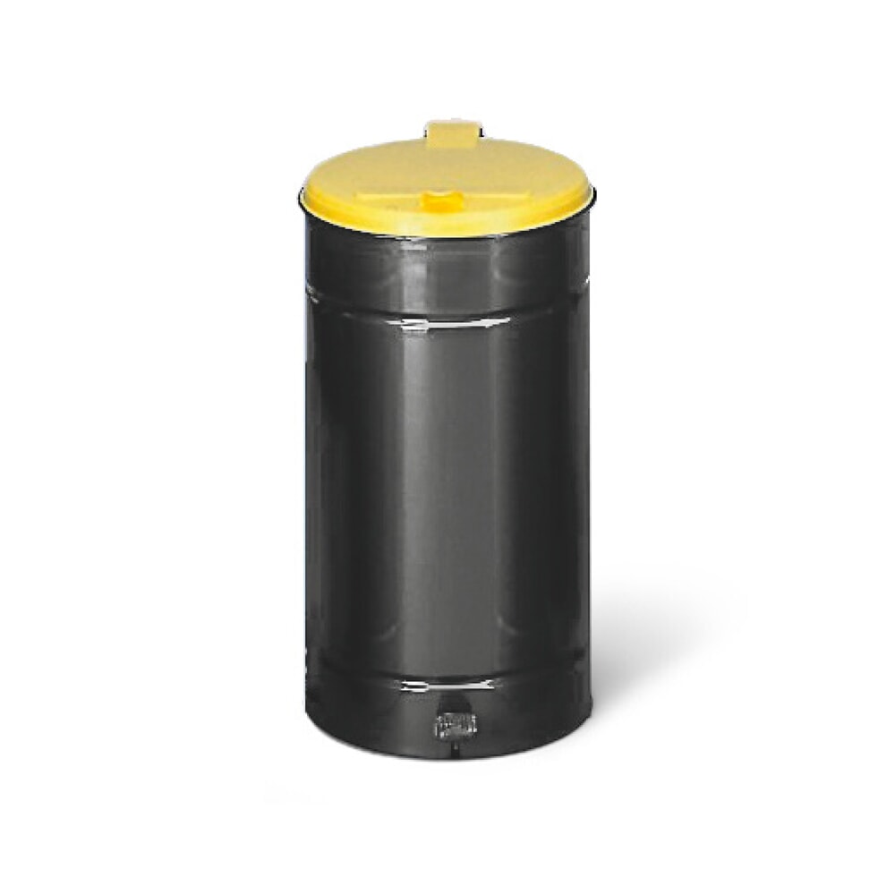 N° de l'image du produit 1 : Poubelle à pédale Euro-Pedal, 60 litres, corps anthracite, couvercle jaune
