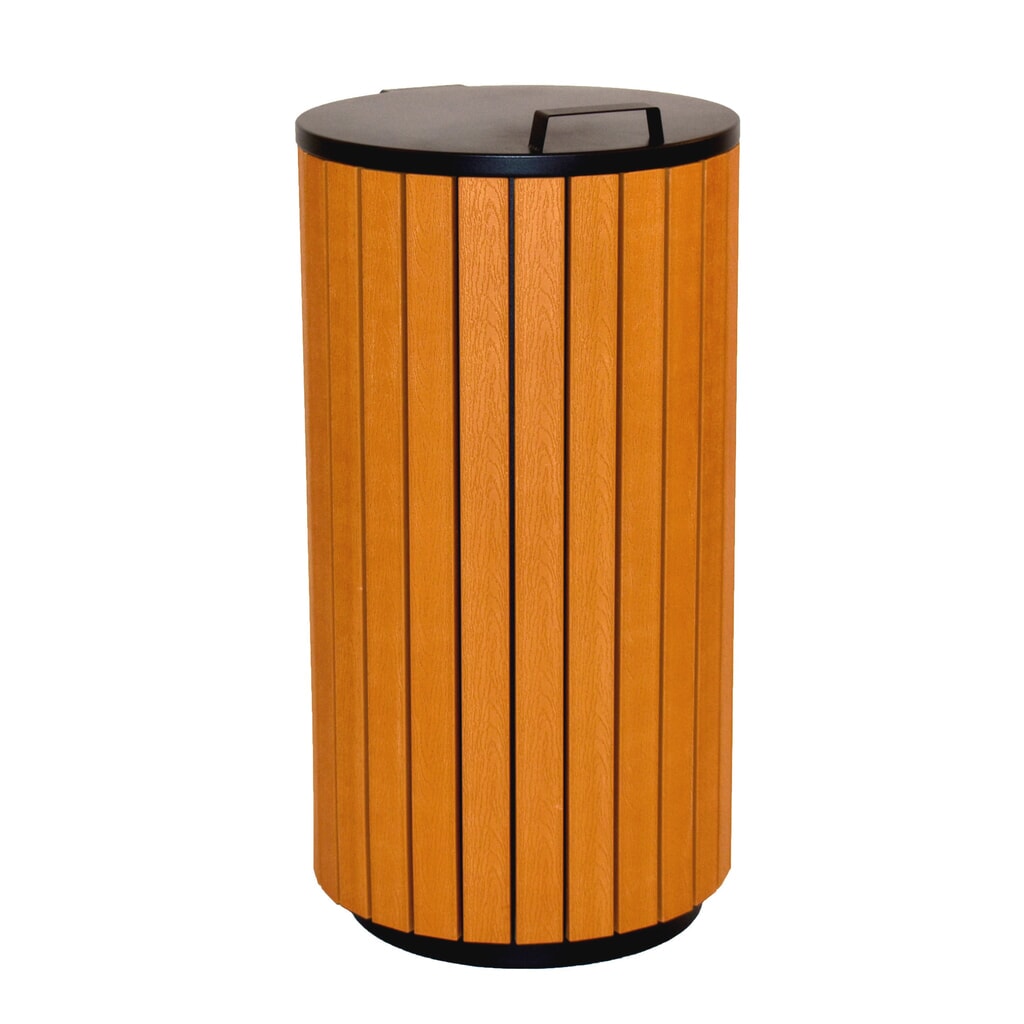 Poubelle aspect bois, 90 litres, anthracite Illustration du produit: Poubelle aspect bois, 90 litres, anthracite