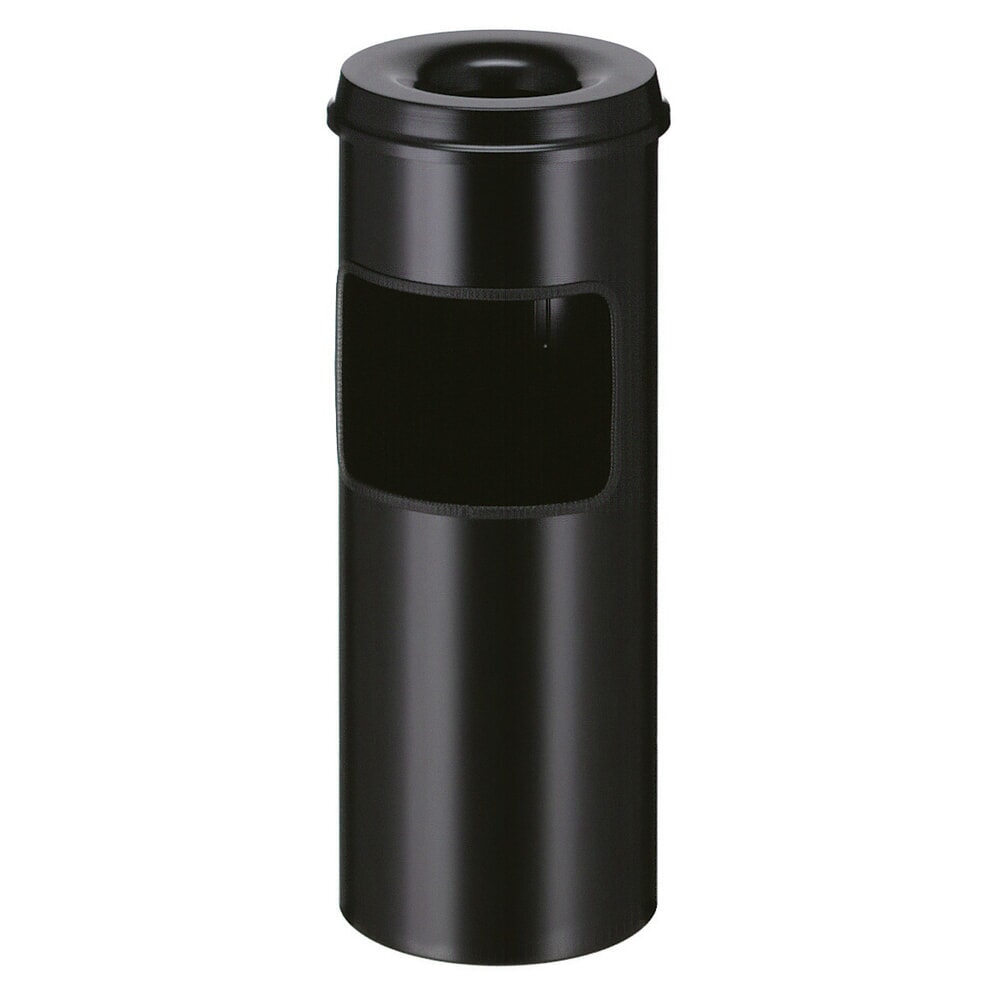 Illustration du produit: Poubelle-cendrier en acier, extincteur intégré, ronde, 30 litres, noir