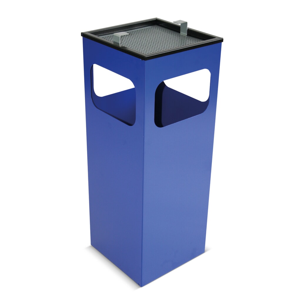 Poubelle-cendrier KUBA, 15 litres, bleu Illustration du produit: Poubelle-cendrier KUBA, 15 litres, bleu