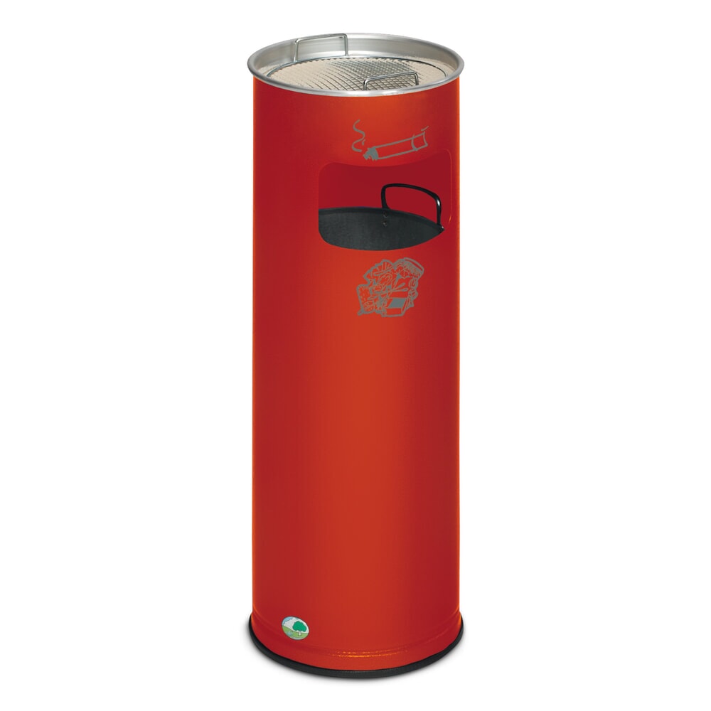 Illustration du produit: Poubelle-cendrier VAR®, modèle sur pied, 16,7 litres, rouge feu