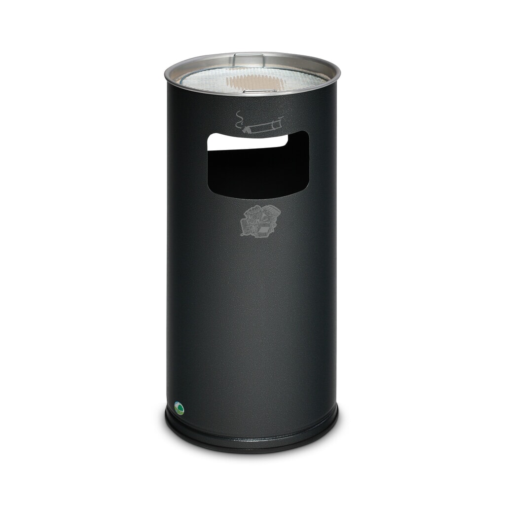 Poubelle-cendrier VAR®, modèle sur pied, 37,4 litres, argent vieilli Illustration du produit: Poubelle-cendrier VAR®, modèle sur pied, 37,4 litres, argent vieilli