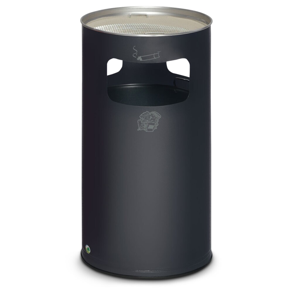 Illustration du produit: Combinaison poubelle-cendrier VAR®, modèle sur pied, 69,2 litres, argent antique