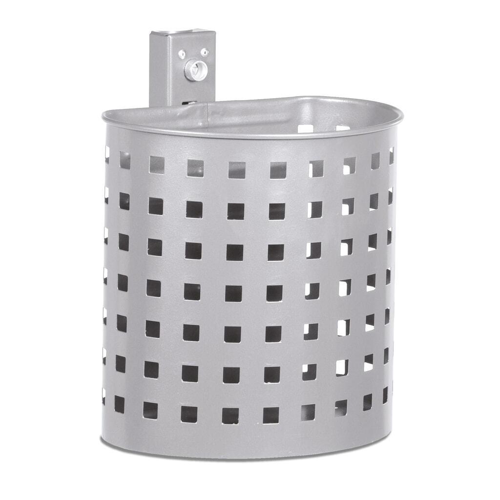 Illustration du produit: RENNER Poubelle en acier, 20 litres, semi-circulaire, montage mural, perforée, revêtue par poudrage, gris anthracite