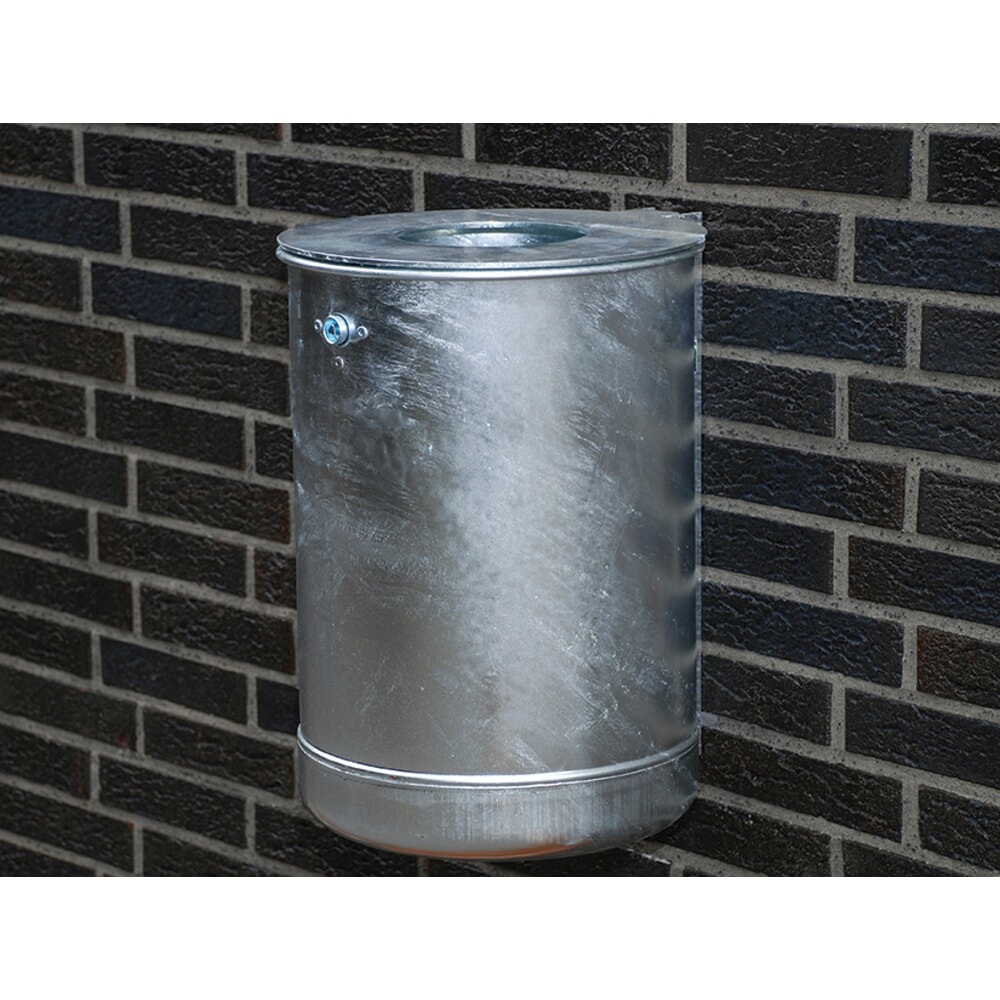 Illustration du produit: RENNER Poubelle en acier, 50 litres, galvanisée à chaud