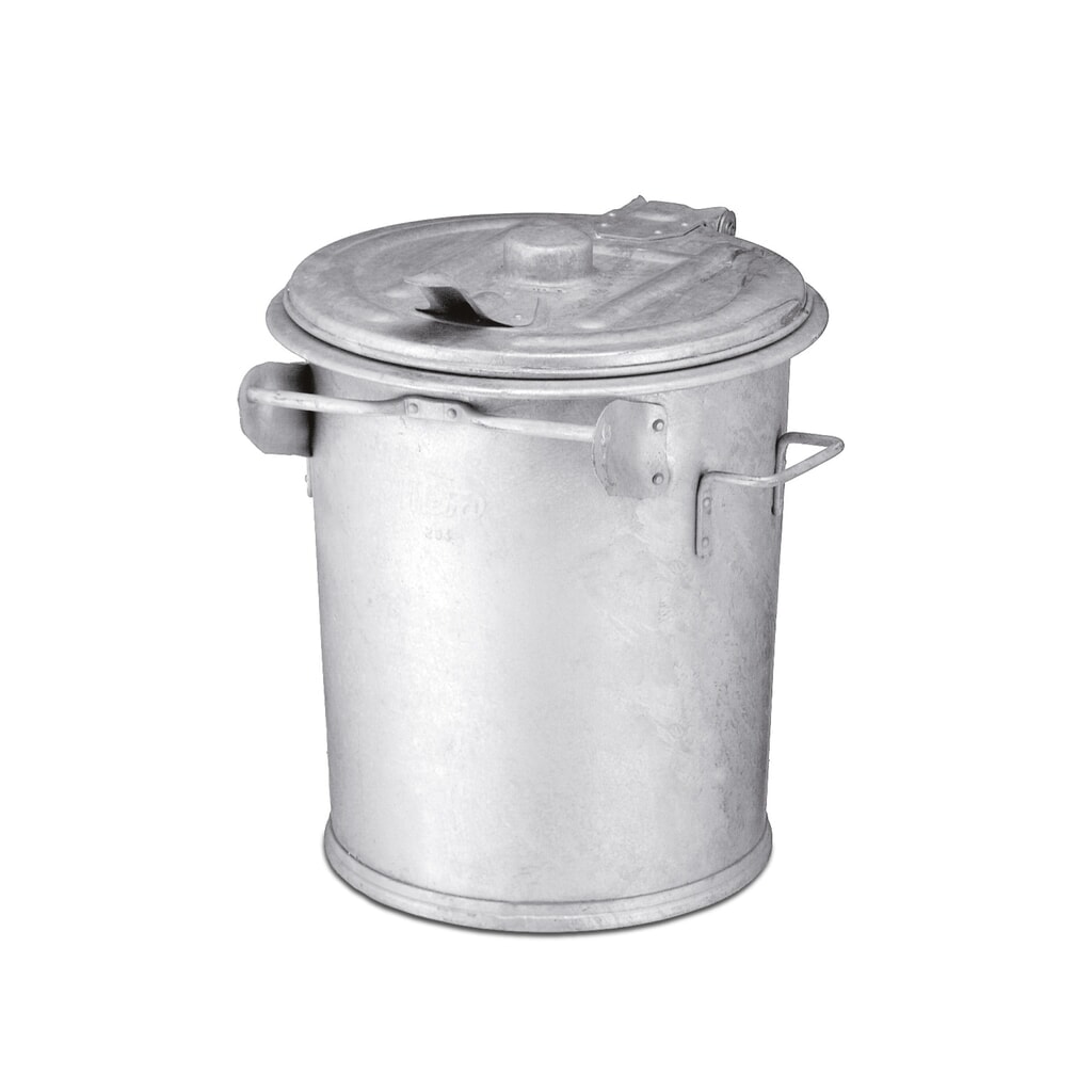 Illustration du produit: Poubelle d’extérieur en tôle d’acier, 70 litres, galvanisée à chaud