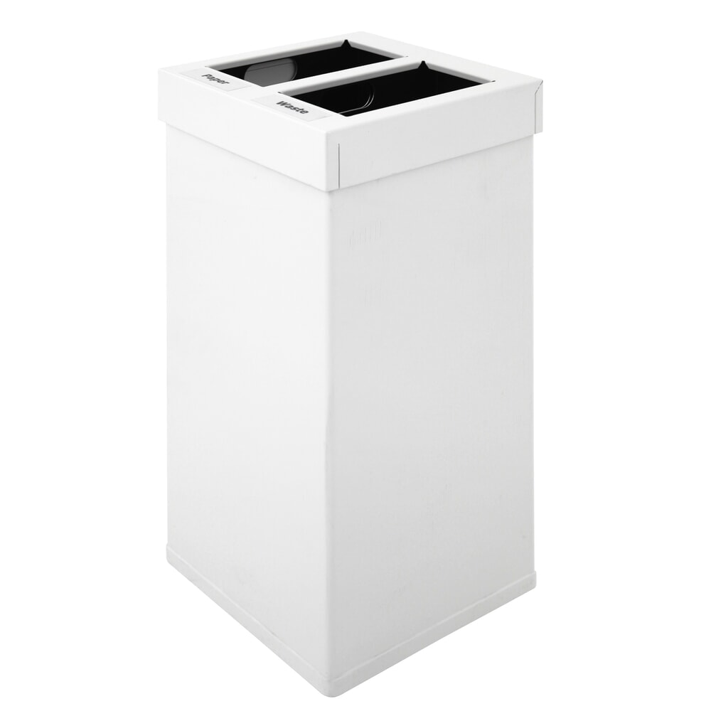 Illustration du produit: Poubelle Mix CARRO, en aluminium, 2 x 25 litres, blanc