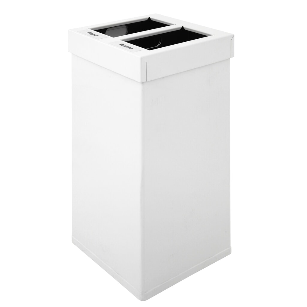 Poubelle Mix CARRO, en aluminium, 2 x 25 litres, blanc Illustration du produit: Poubelle Mix CARRO, en aluminium, 2 x 25 litres, blanc