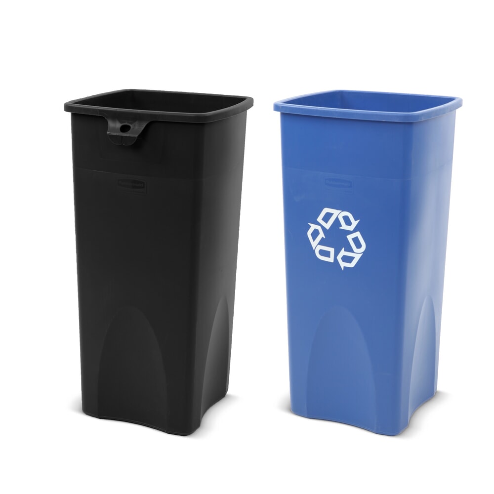 N° de l'image du produit 2 : Collecteur de recyclage Rubbermaid®, 87 litres, noir