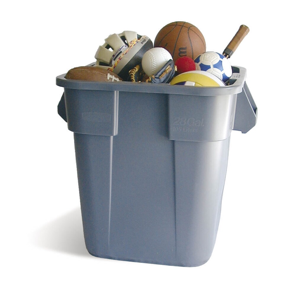 Illustration du produit: Poubelle universelle Rubbermaid®, plastique, carrée, 106 litres, grise