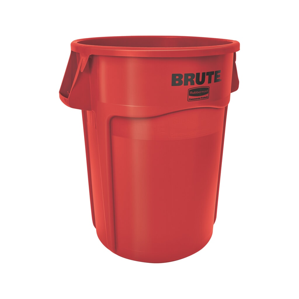 Poubelle universelle Rubbermaid®, plastique, ronde, 166 litres, rouge Illustration du produit: Poubelle universelle Rubbermaid®, plastique, ronde, 166 litres, rouge