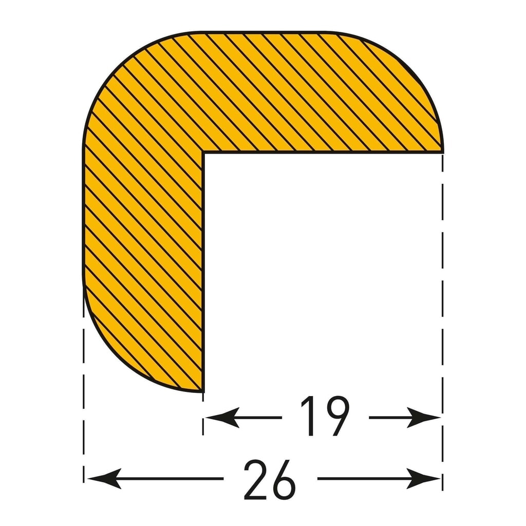 Protection contre les chocs pour arêtes MORAVIA, angulaire, autocollante, demi-ronde, H x l 26 x 26 mm, longueur 1 m N° de l'image du produit 3 : Protection contre les chocs pour arêtes MORAVIA, angulaire, autocollante, demi-ronde, H x l 26 x 26 mm, longueur 1 m