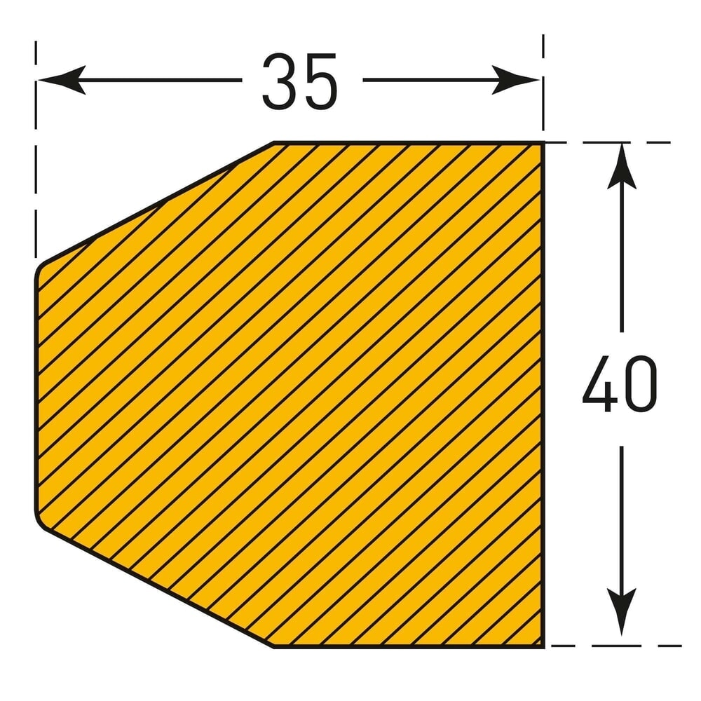 N° de l'image du produit 4 : Protection contre les chocs pour surfaces MORAVIA, trapézoïdale, autocollante, H x l 35 x 40 mm, longueur 1 m