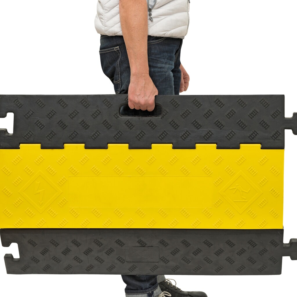 N° de l'image du produit 6 : Protège-câble avec 5 logements, enfichable, HxlxP 50 x 900 x 500 mm, noir/jaune
