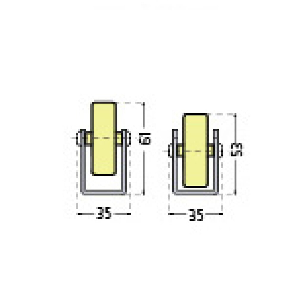 N° de l'image du produit 2 : Rail à galets universel, galets en plastique, paliers de 100 mm, capacité de charge par galet 10 kg