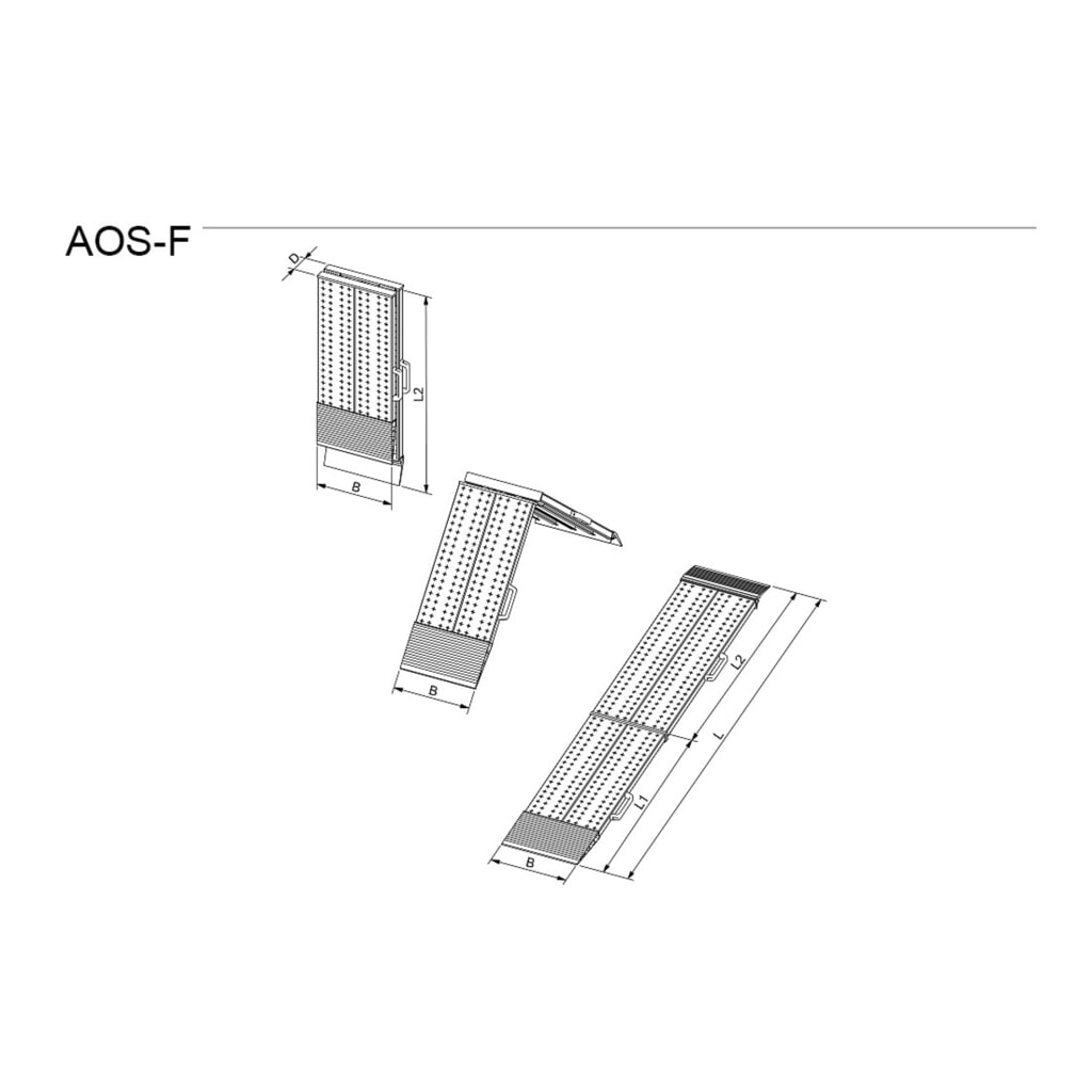 N° de l'image du produit 8 : Rails de chargement, pliables, capacité de charge 975 kg/pce, l x L 800 x 2 045 mm