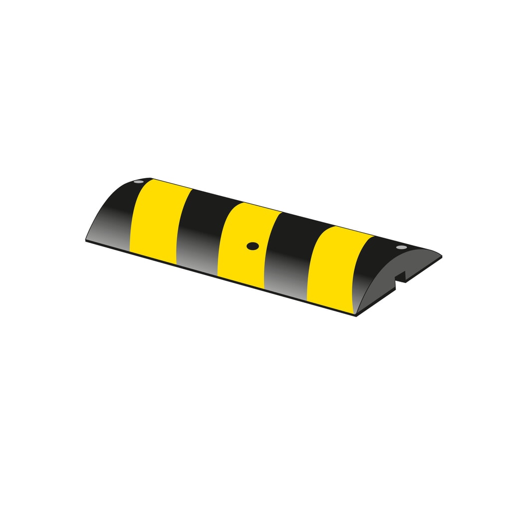 Ralentisseur pour voitures particulières, < 10 km/h, élément de base, hauteur de construction 55 mm, noir/jaune Illustration du produit: Ralentisseur pour voitures particulières, < 10 km/h, élément de base, hauteur de construction 55 mm, noir/jaune
