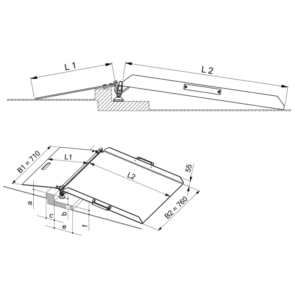 N° de l'image du produit 3 : Rampe de seuil, réglable en hauteur, capacité de charge 300 kg, différence de hauteur 60 à 100 mm