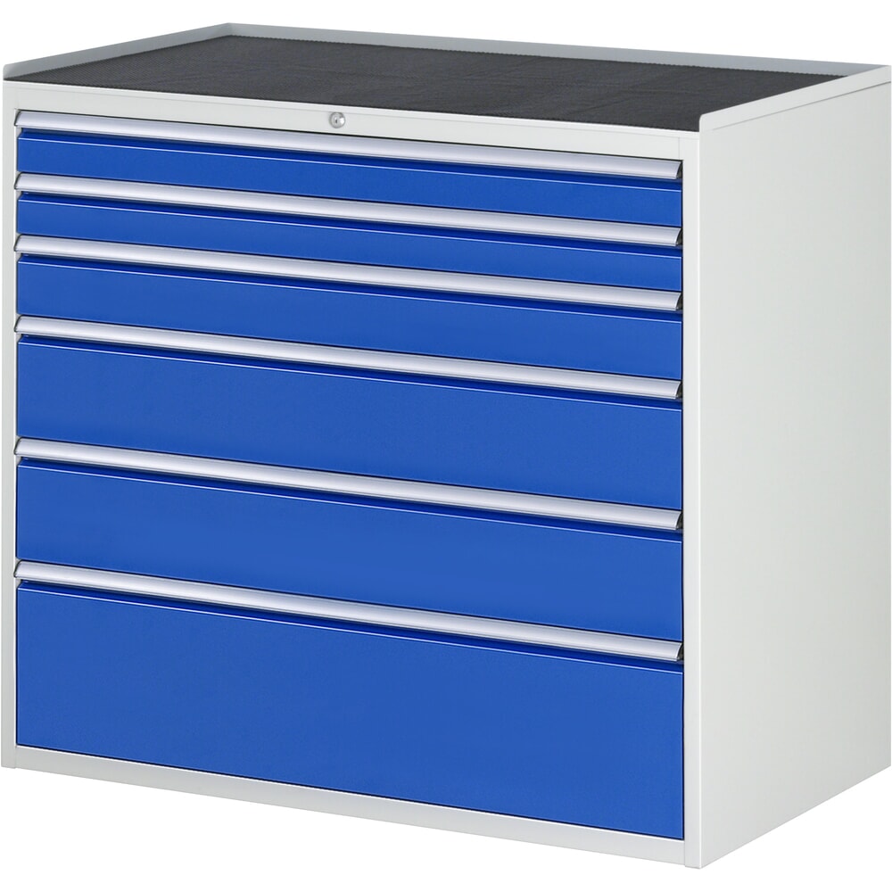 N° de l'image du produit 1 : RAU Armoire à tiroirs Série 7000, HxlxP 1 035 x 1 145 x 650 mm, 6 tiroirs 2 x 90, 1 x 120, 2 x 180, 1 x 270 mm, plan de travail en métal