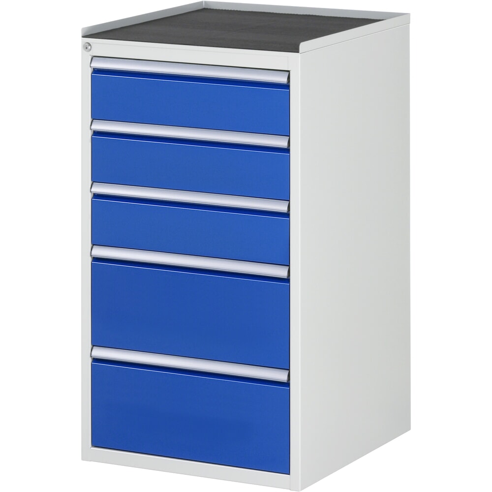 Illustration du produit: RAU Armoire à tiroirs série 7000, HxlxP 1 035 x 580 x 650 mm, avec 5 tiroirs taille L, face supérieure en métal