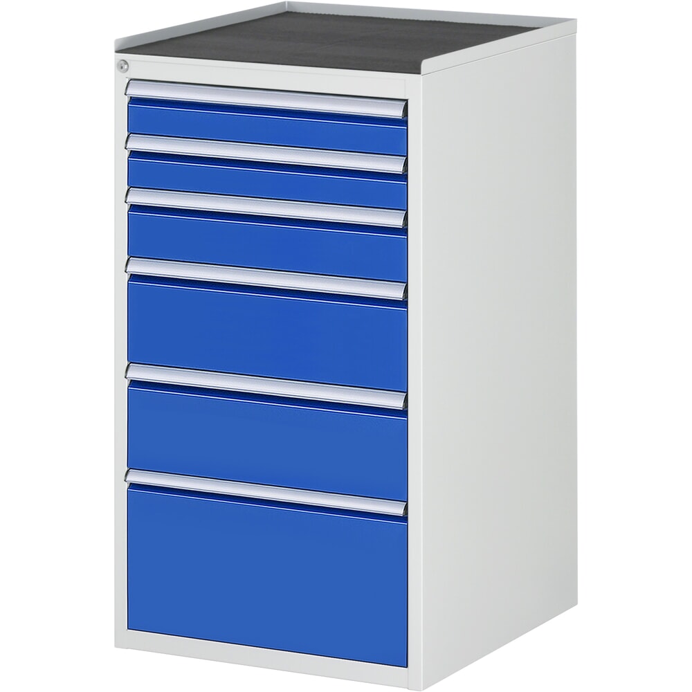 N° de l'image du produit 1 : RAU Armoire à tiroirs Série 7000, HxlxP 1 035 x 580 x 650 mm, 6 tiroirs 2 x 90, 1 x 120, 2 x 180, 1 x 270 mm, plan de travail en métal