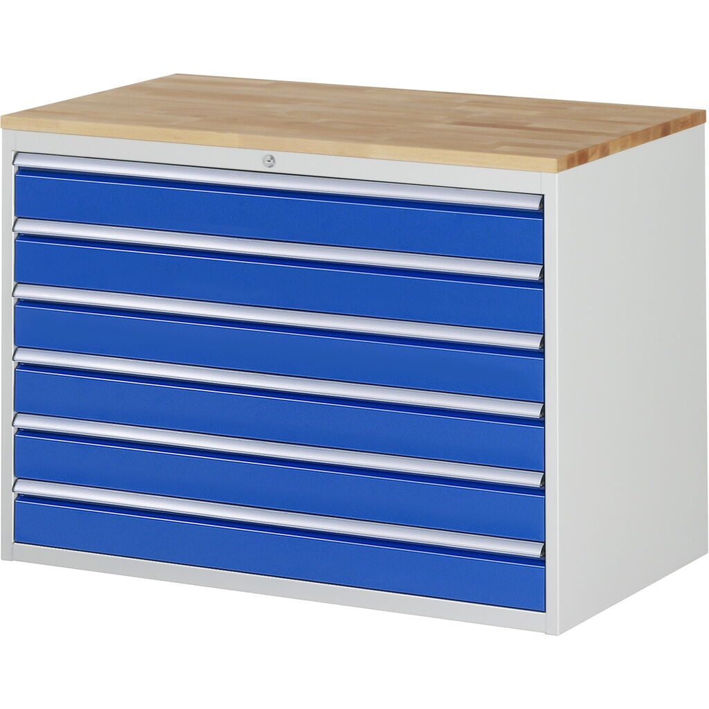 RAU Armoire à tiroirs Série 7000, HxlxP 825 x 1 145 x 650 mm, 6 tiroirs 6 x 120 mm, plan de travail en hêtre Illustration du produit: RAU Armoire à tiroirs Série 7000, HxlxP 825 x 1 145 x 650 mm, 6 tiroirs 6 x 120 mm, plan de travail en hêtre