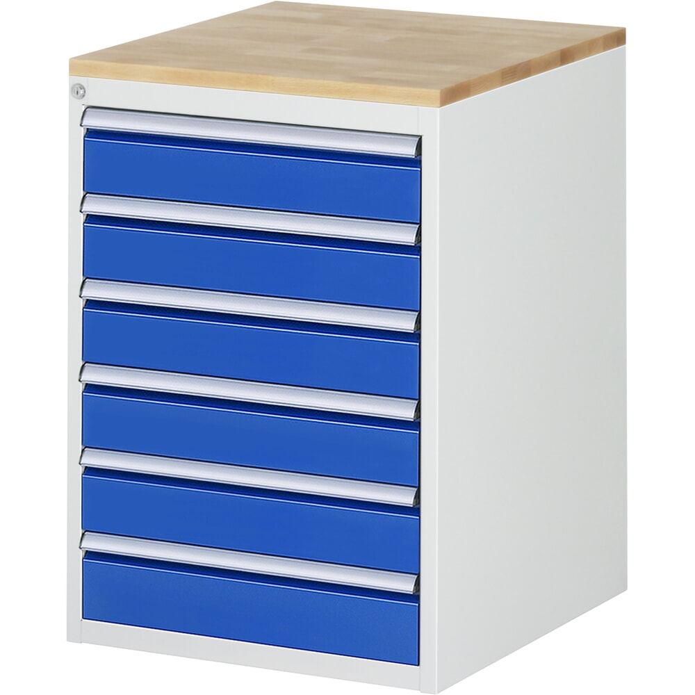 Illustration du produit: RAU Armoire à tiroirs série 7000, HxlxP 825 x 580 x 650 mm, avec 6 tiroirs taille L, face supérieure en hêtre