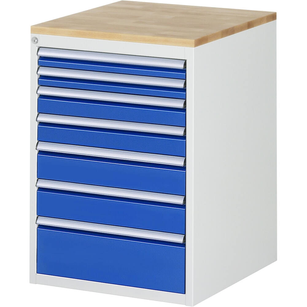 Illustration du produit: RAU Armoire à tiroirs série 7000, HxlxP 825 x 580 x 650 mm, avec 7 tiroirs taille L, face supérieure en hêtre