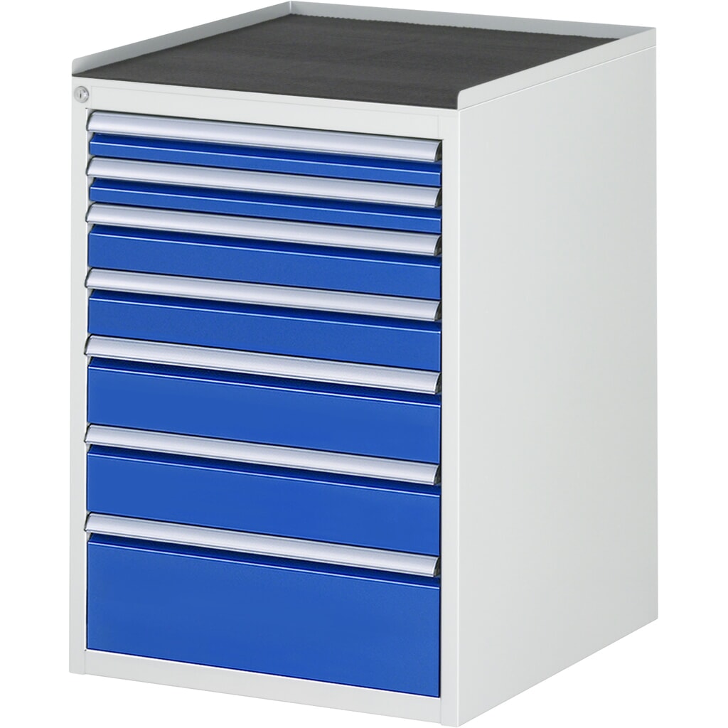 RAU Armoire à tiroirs série 7000, HxlxP 825 x 580 x 650 mm, avec 7 tiroirs taille L, face supérieure en métal N° de l'image du produit 1 : RAU Armoire à tiroirs série 7000, HxlxP 825 x 580 x 650 mm, avec 7 tiroirs taille L, face supérieure en métal