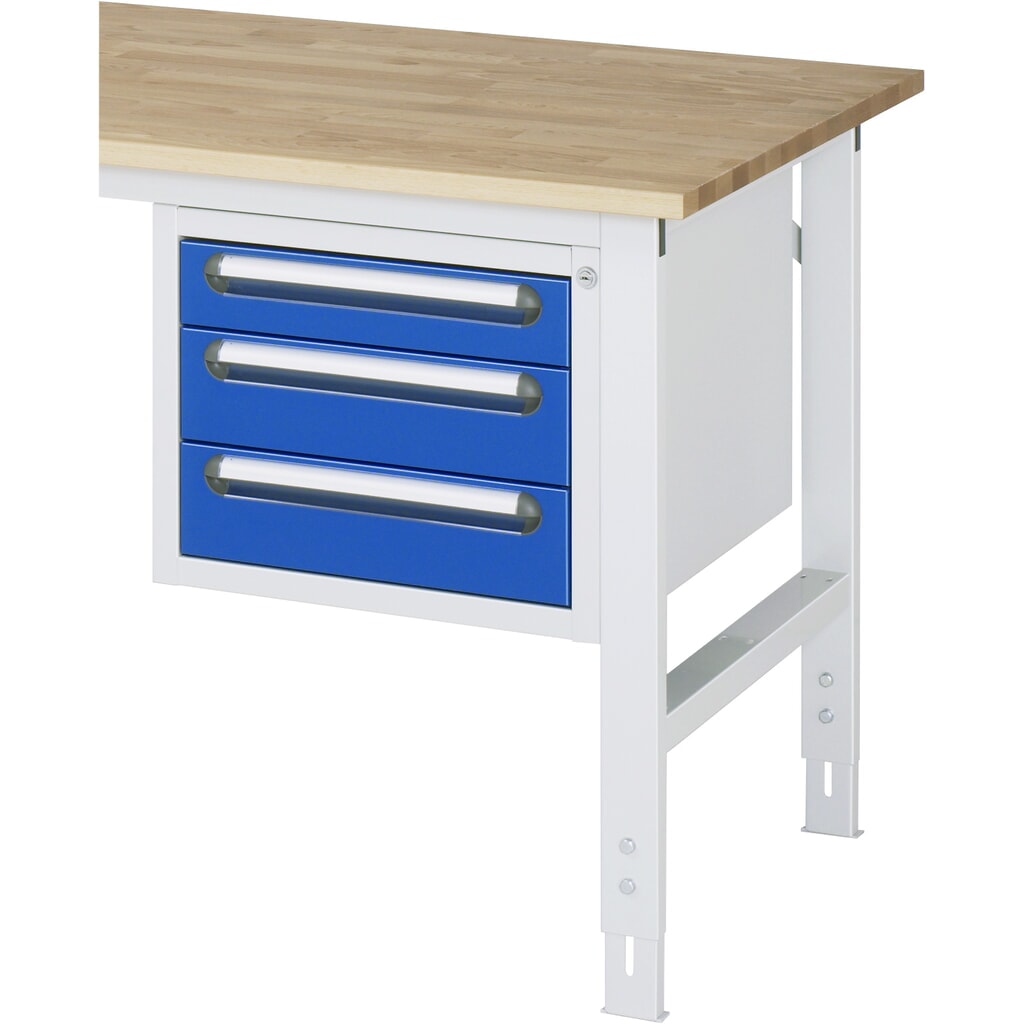 RAU Caisson sous plateau pour table pour poste de travail série Tom HxlxP 395 x 480 x 600 mm, avec 3 tiroirs N° de l'image du produit 2 : RAU Caisson sous plateau pour table pour poste de travail série Tom HxlxP 395 x 480 x 600 mm, avec 3 tiroirs
